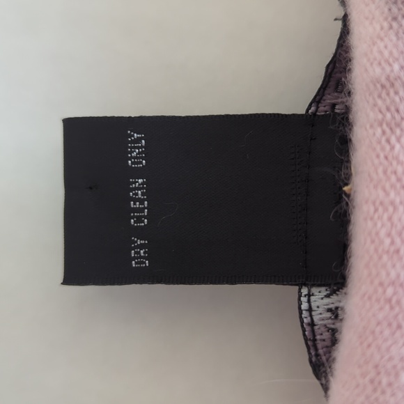 Sarah Spencer Lambswool Angora Rabbit Hair Floral Sweater MEDIUM Pink - Picture 3 of 9